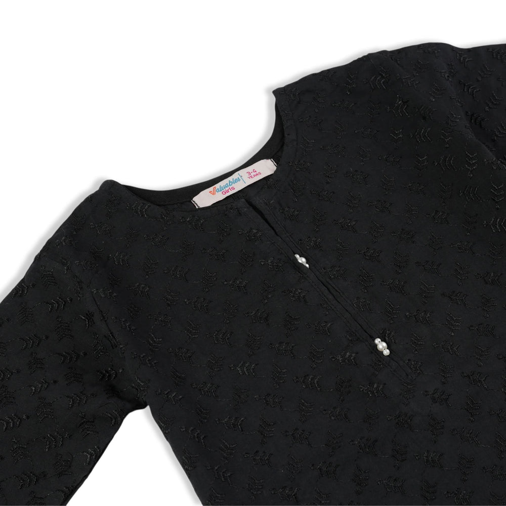 Valuables Girls Chikankari Kurti - Black