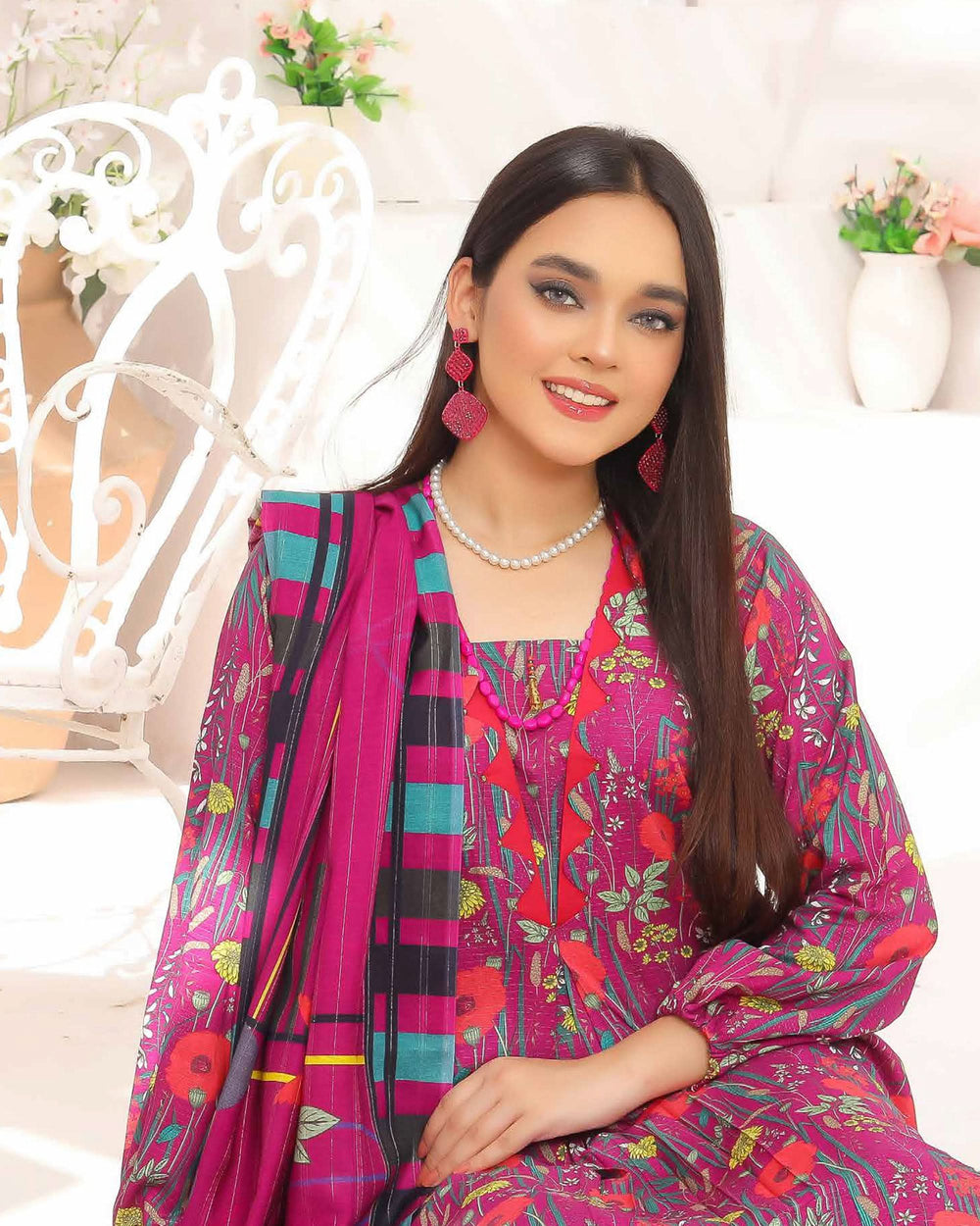 Nyasia By RA-Bin Hameeb Linen Cord's Printed Unstitched 3Pcs Suit - 1