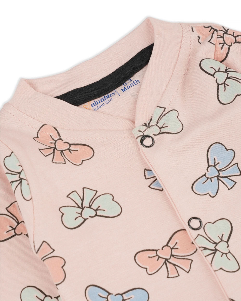 Valuables Newborn Girls Rompers Henley with Socks