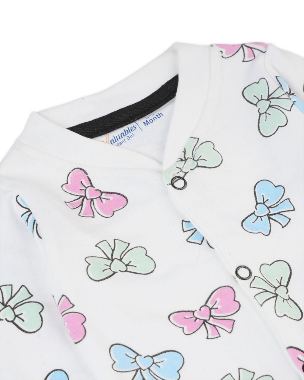 Valuables Newborn Girls Rompers Henley with Socks