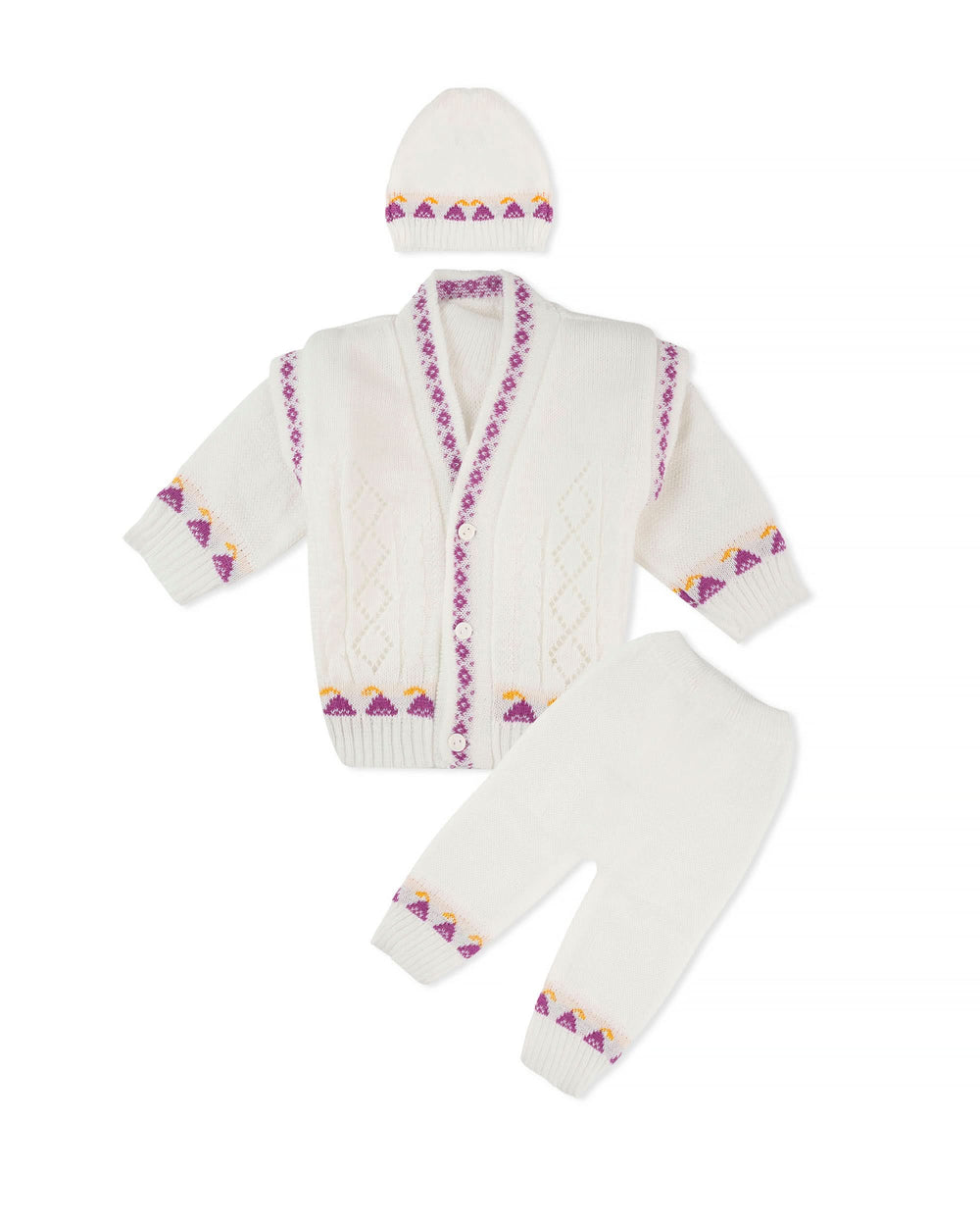 Newborn Boys Irani Suit – 4 Piece Set