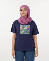 Eminent Women's Half Sleeves Printed T-Shirt - Medival Blue