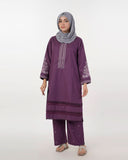 Eminent Women's Embroidered 02 Pcs Shalwar Suits - Purple