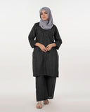 Valuable Women’s Fusion Embroidered Suit – 2-Piece Stylish Set - Black