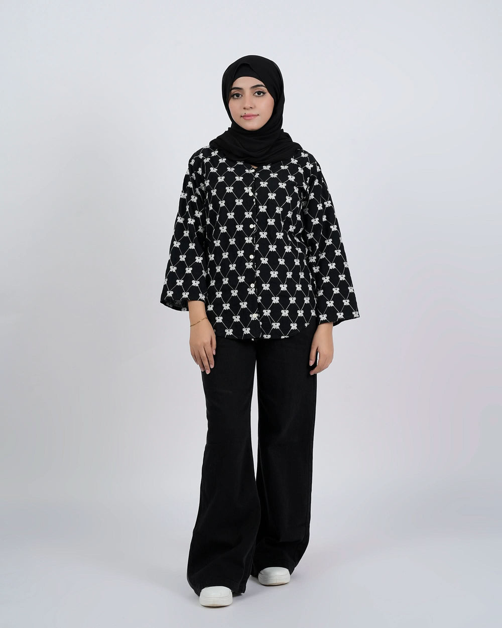 Valuables Women's Embroidered Chiffon Top