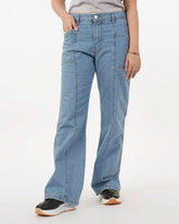 Eminent Women's Wider Leg Denim Pant - Light Blue