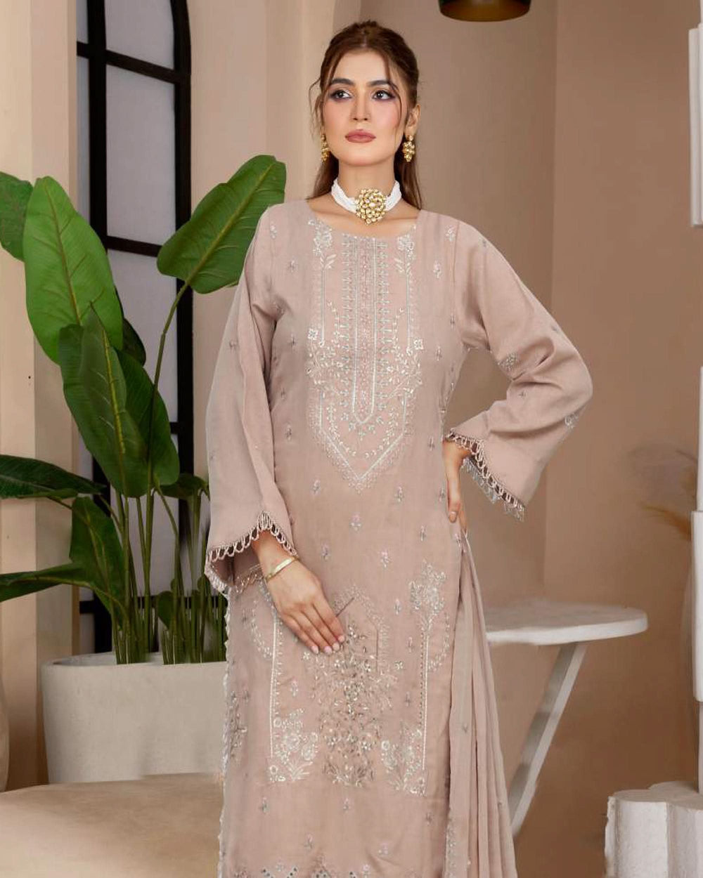 Noor Jahan Maha Noor Karandi Luxury Embroidered Suit with Dupatta - 5