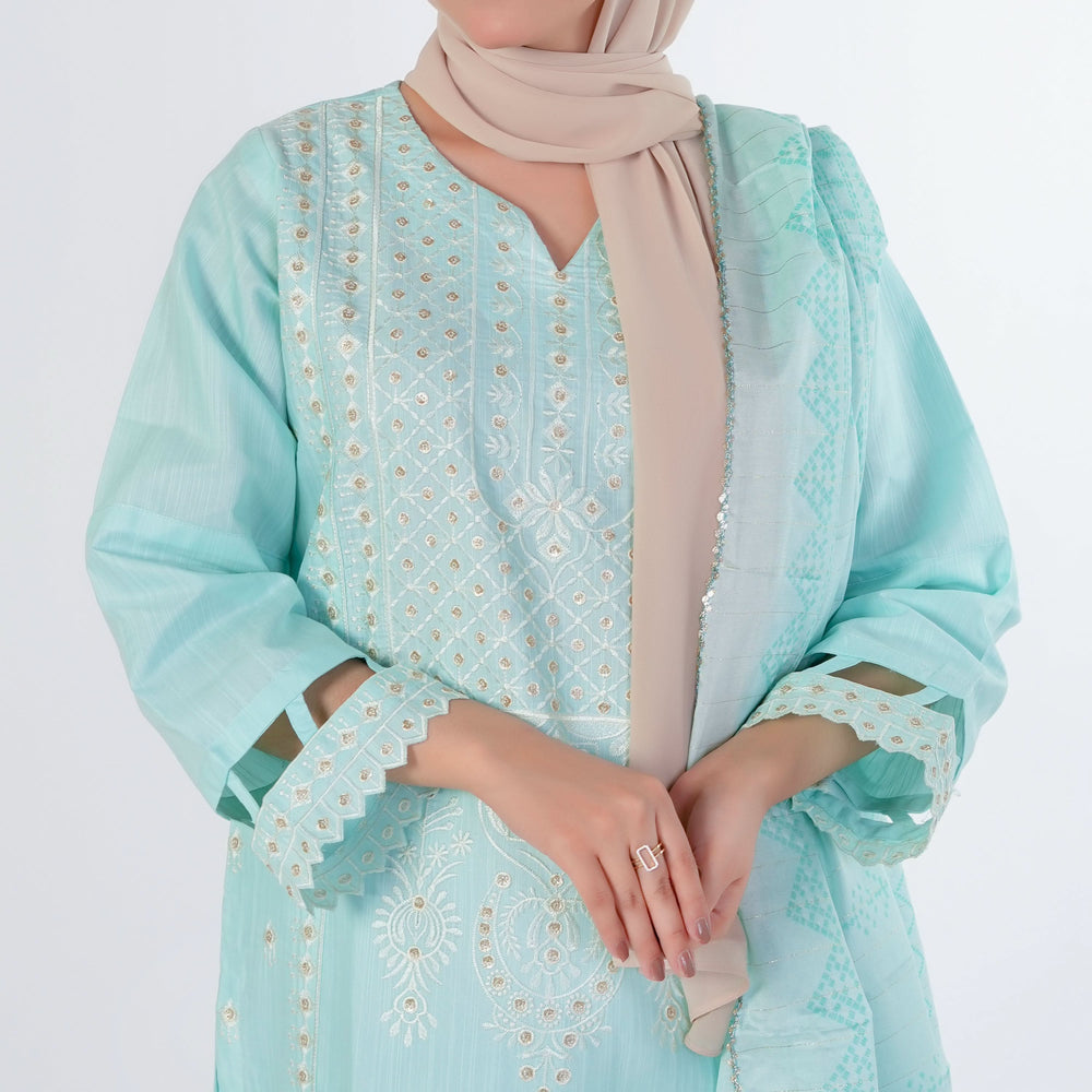 Women's Slub 3Pcs Fancy Suit
