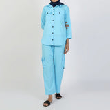 Women's Peach Western Co-Ord Set - Cambric Two-Piece