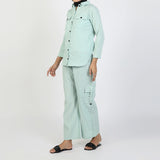 Women's Peach Western Co-Ord Set - Cambric Two-Piece