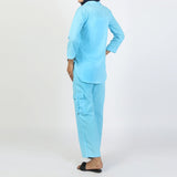 Women's Peach Western Co-Ord Set - Cambric Two-Piece
