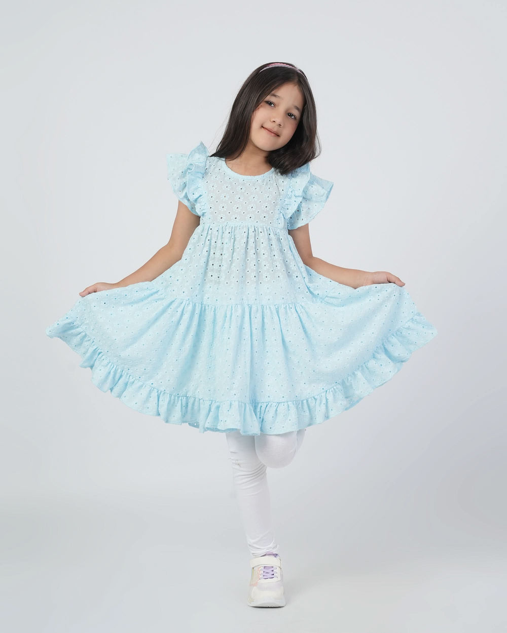 Eminent Girl’s Embroidered Schiffli Frock