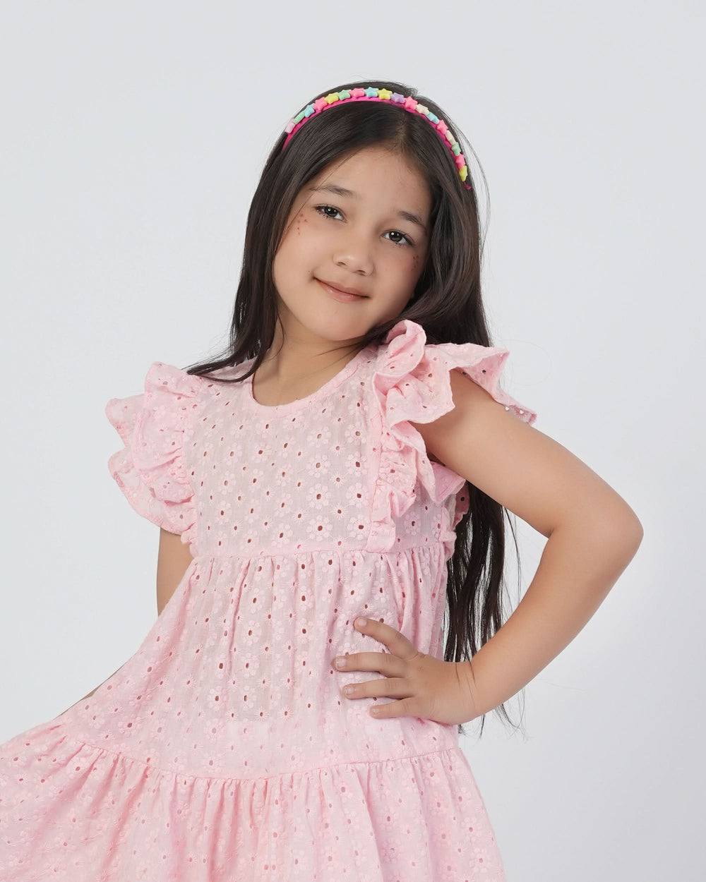 Eminent Girl’s Embroidered Schiffli Frock