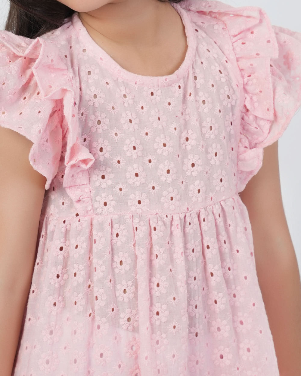 Eminent Girl’s Embroidered Schiffli Frock