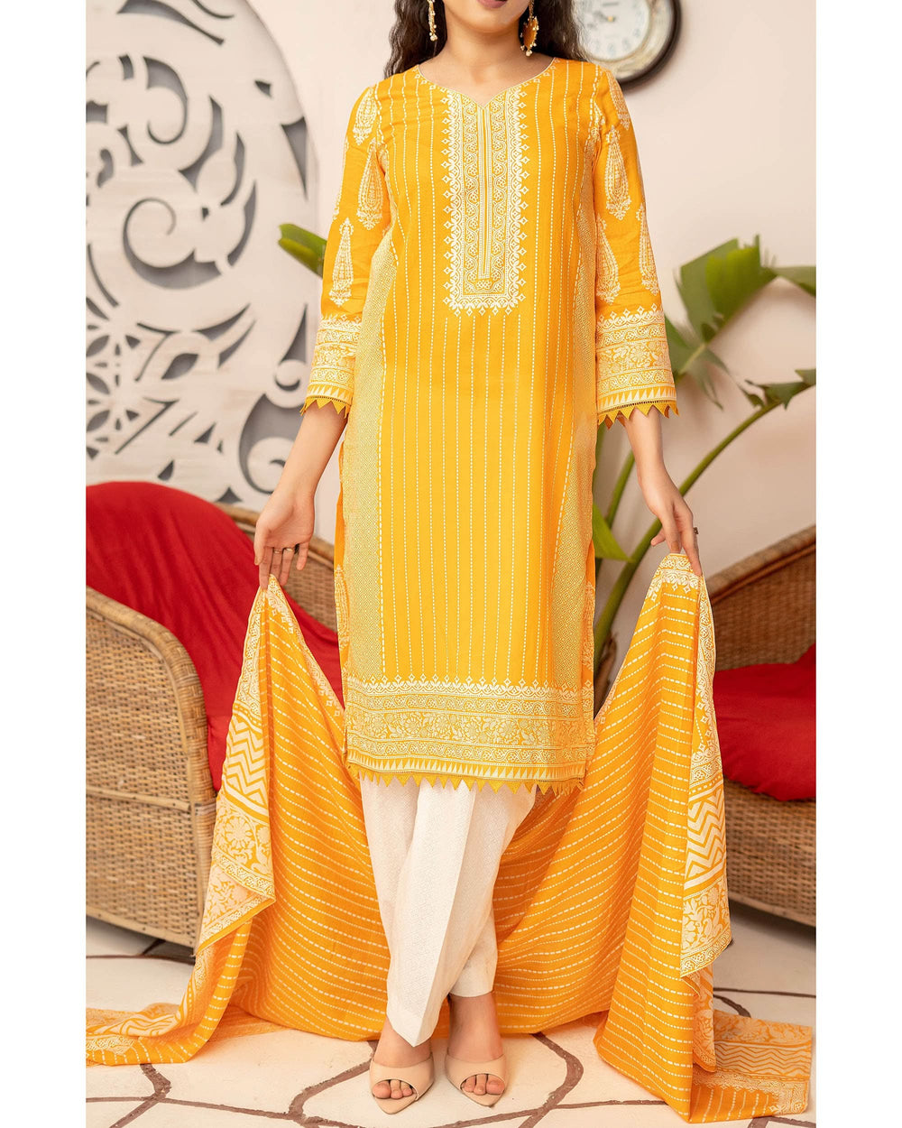 DAMAN Cambric Printed Suit 3PCS By Vs Textile-606