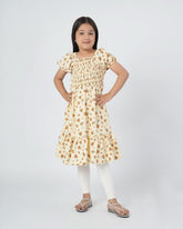 Eminent Girls Woven Frock - Fawn