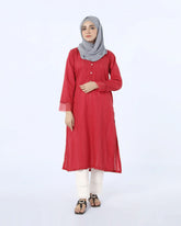 Eminent Striped Kurti-Red
