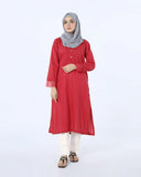 Eminent Striped Kurti-Red