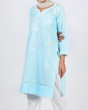 Women's Embroidered Kurti - Sky Blue