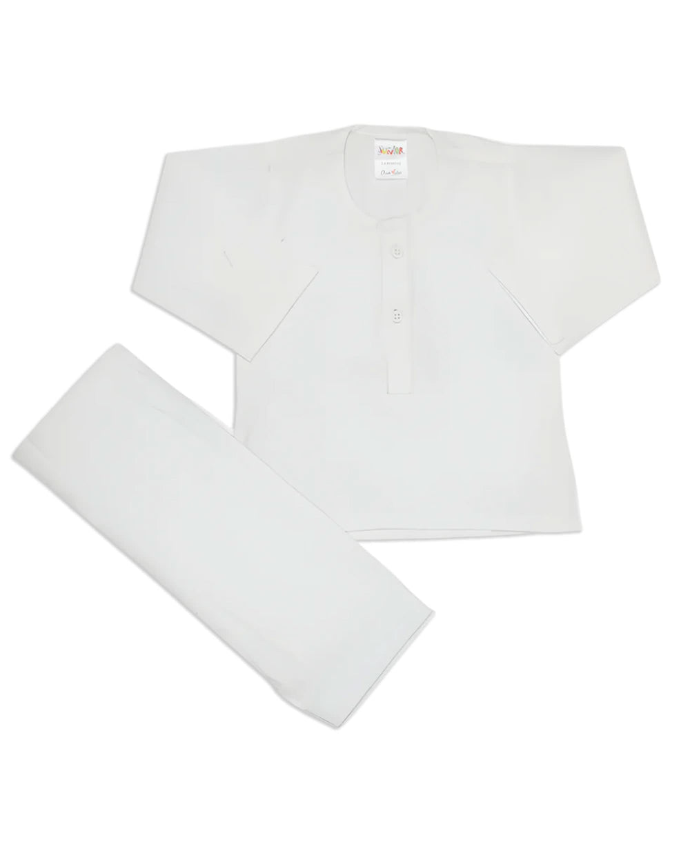 Newborn Girls Magzi Gala Kurta Shalwar - White