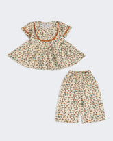 Eminent Newborn Girls Printed Textured 2 Pcs Suit