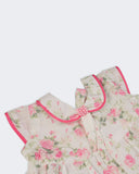 Eminent Newborn Girls Printed Silk Frock