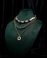 Eminent Golden Cube Layered Necklace