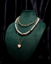 Eminent Heart Pearl Layered Necklace