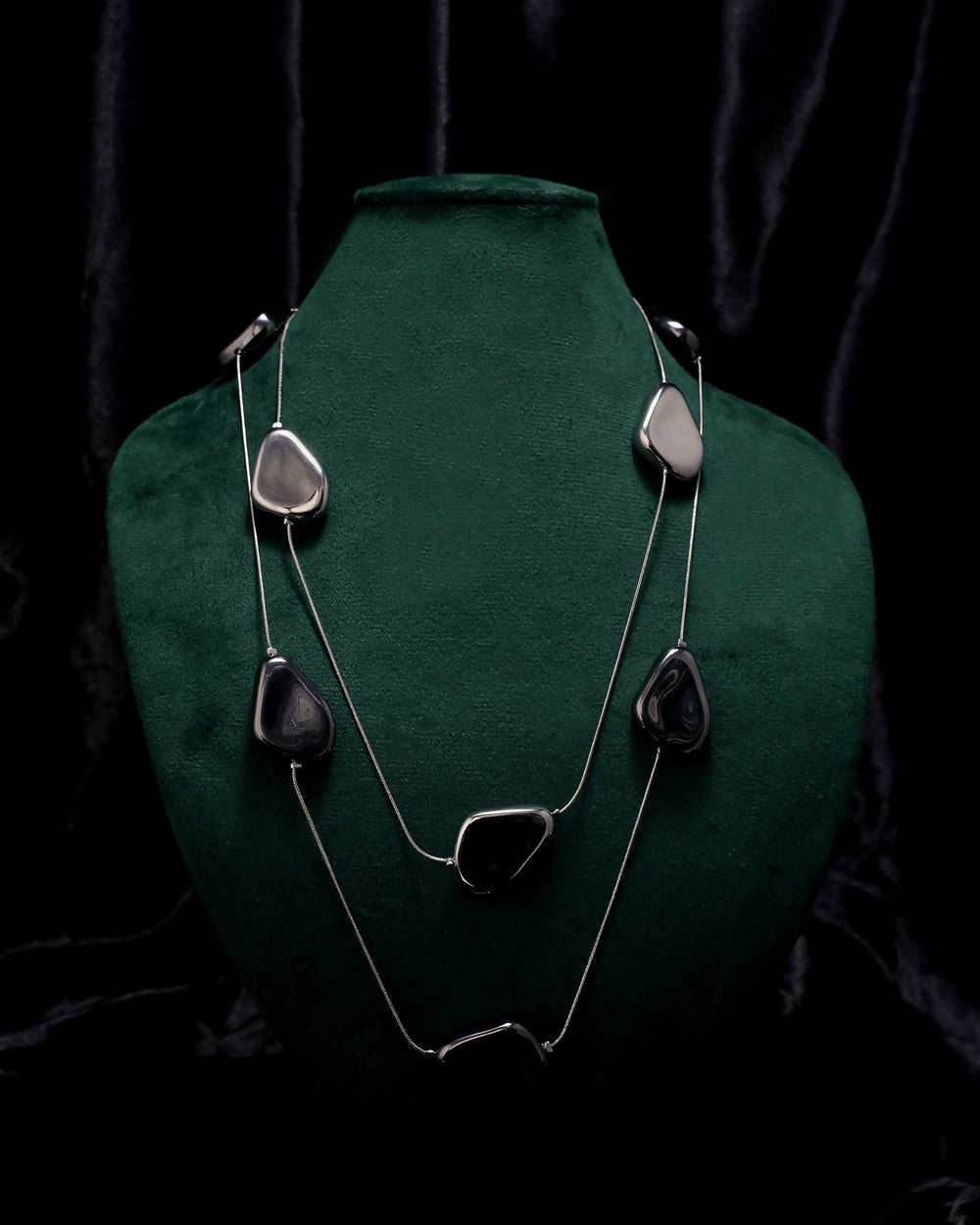 Eminent Midnight Stone Layered Necklace