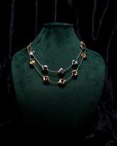 Eminent Dual Tone Cube Layered Necklace