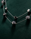 Eminent Silver Prism Layered Necklace
