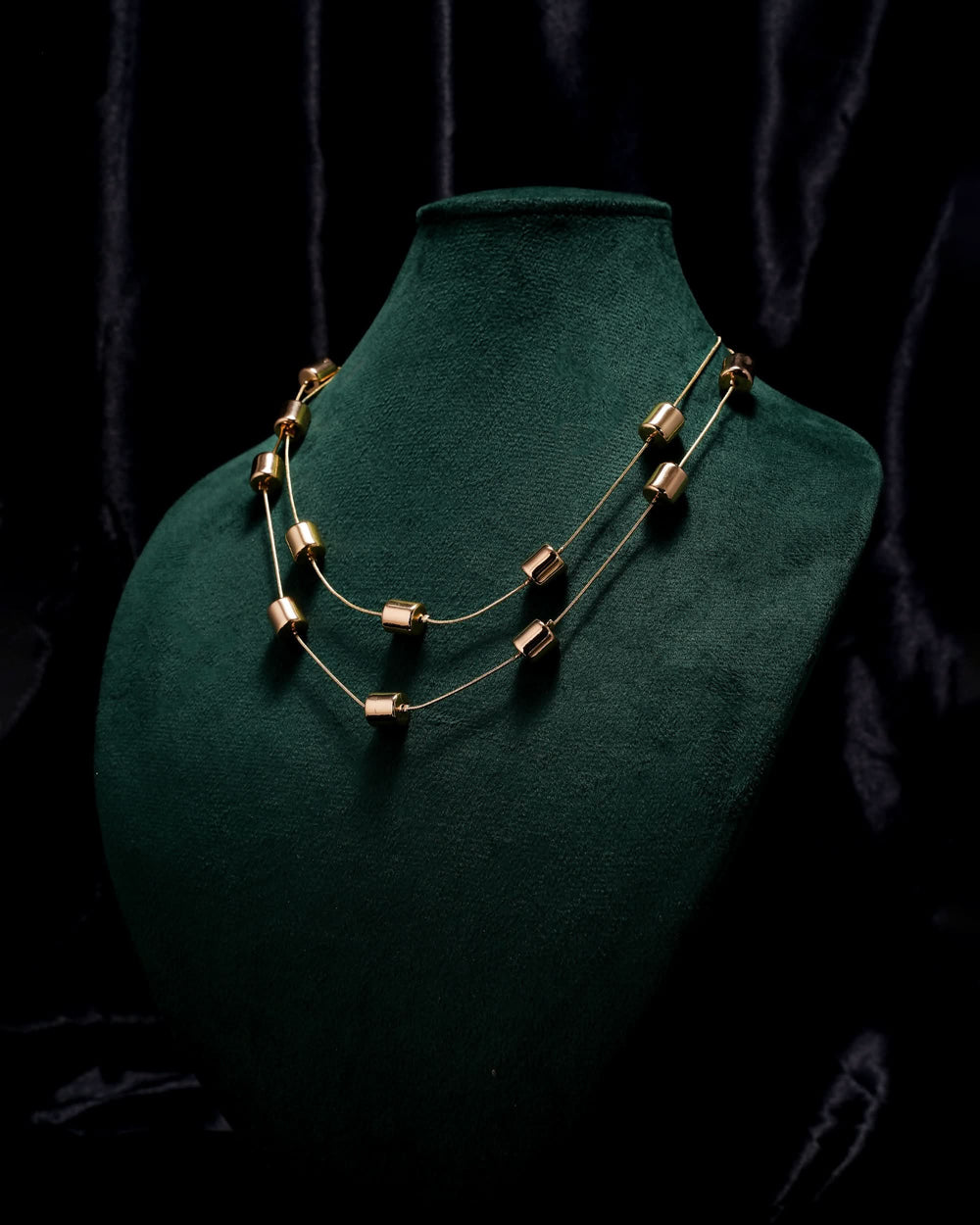 Eminent Golden Blossoms Layered Necklace
