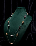 Eminent Dual Tone Drop Layered Necklace