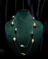 Eminent Dual Tone Pebble Layered Necklace