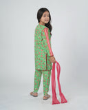Eminent Girls Printed Shalwar Suit - Green