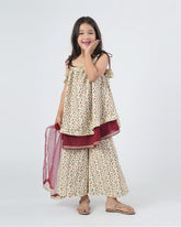 Eminent Girls Printed Textured 3 Pcs Suit