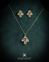 Eminent Women's Crystal Petal Necklace Set