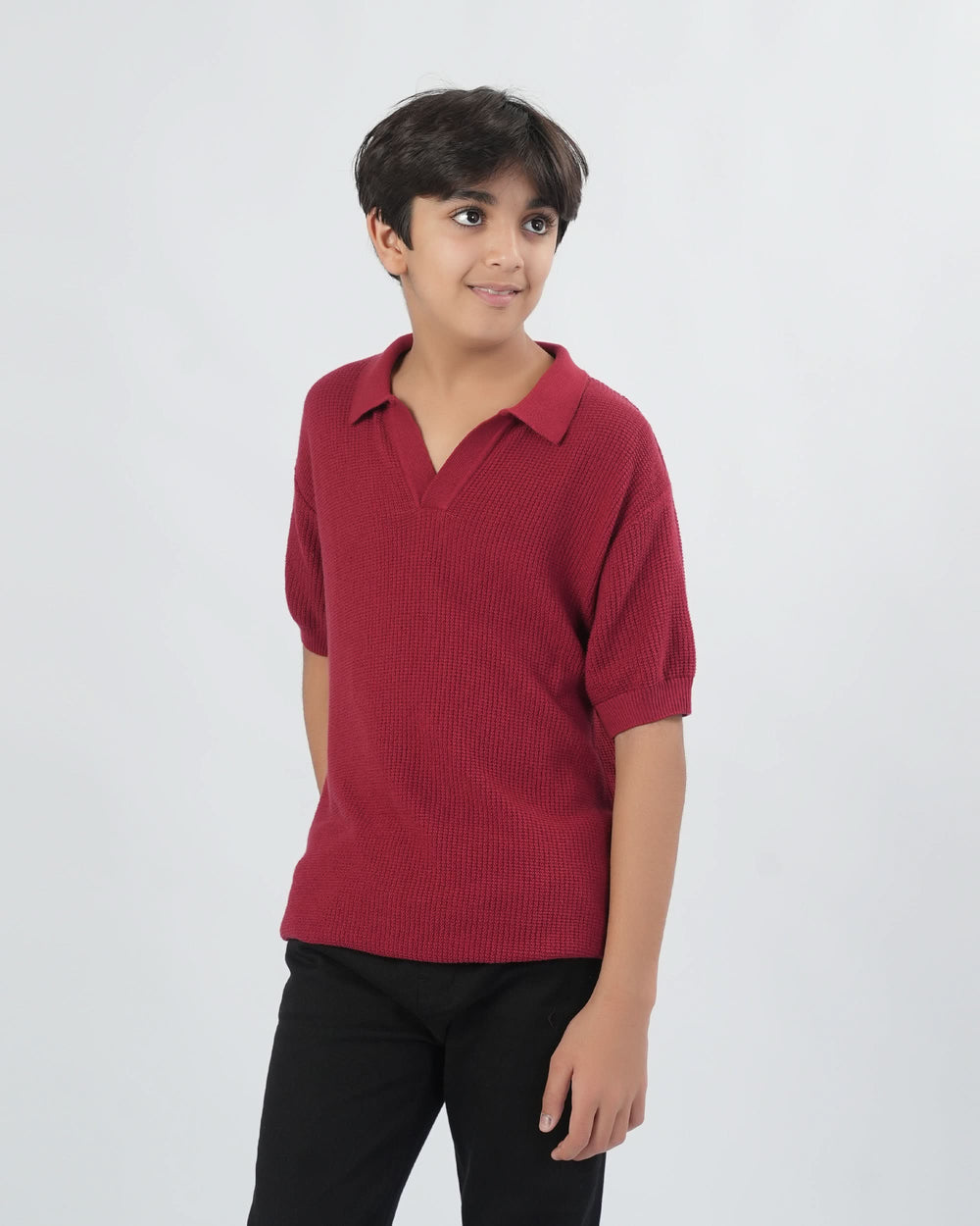 Eminent Boys Plain Acrylic Polo Sweater