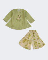 Eminent Newborn Girls Solid Lino Kara 2 Pcs Suit
