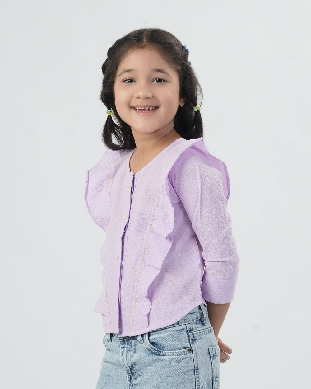 Eminent Girls Dyed Seersucker Top