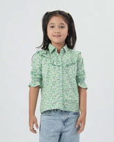 Eminent Girls Western Top - Green
