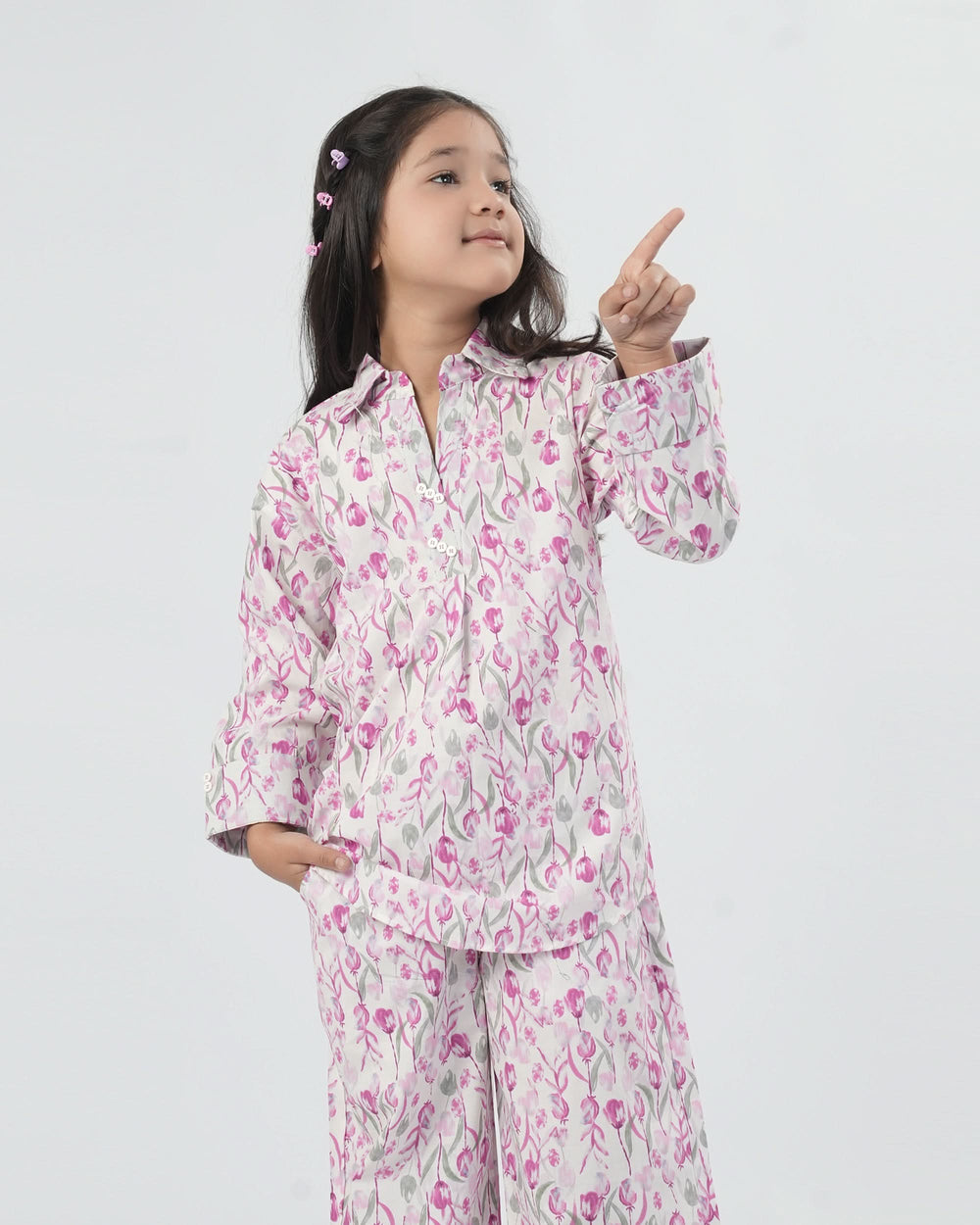 Eminent Girls Solid Cotton Co-Ord Set