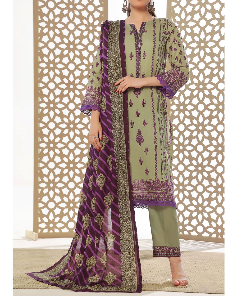 DAMAN Exclusive Lawn Printed 3-Piece Suit By VS Textile V-4