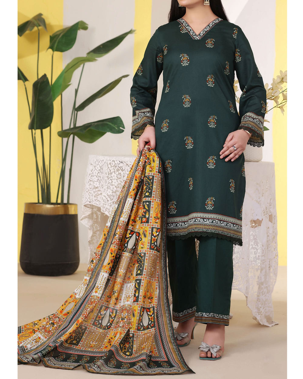 DAMAN Exclusive Lawn Printed 3-Piece Suit By VS Textile V-4