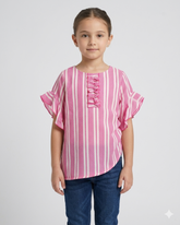 Valuables Girls Half Sleeves Woven Top