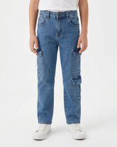 Boys Denim Cargo Pant