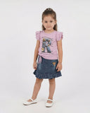 Valuables Girls Half Sleeves Skirt Suit