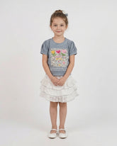 Valuables Girls Half Sleeves Skirt Suit