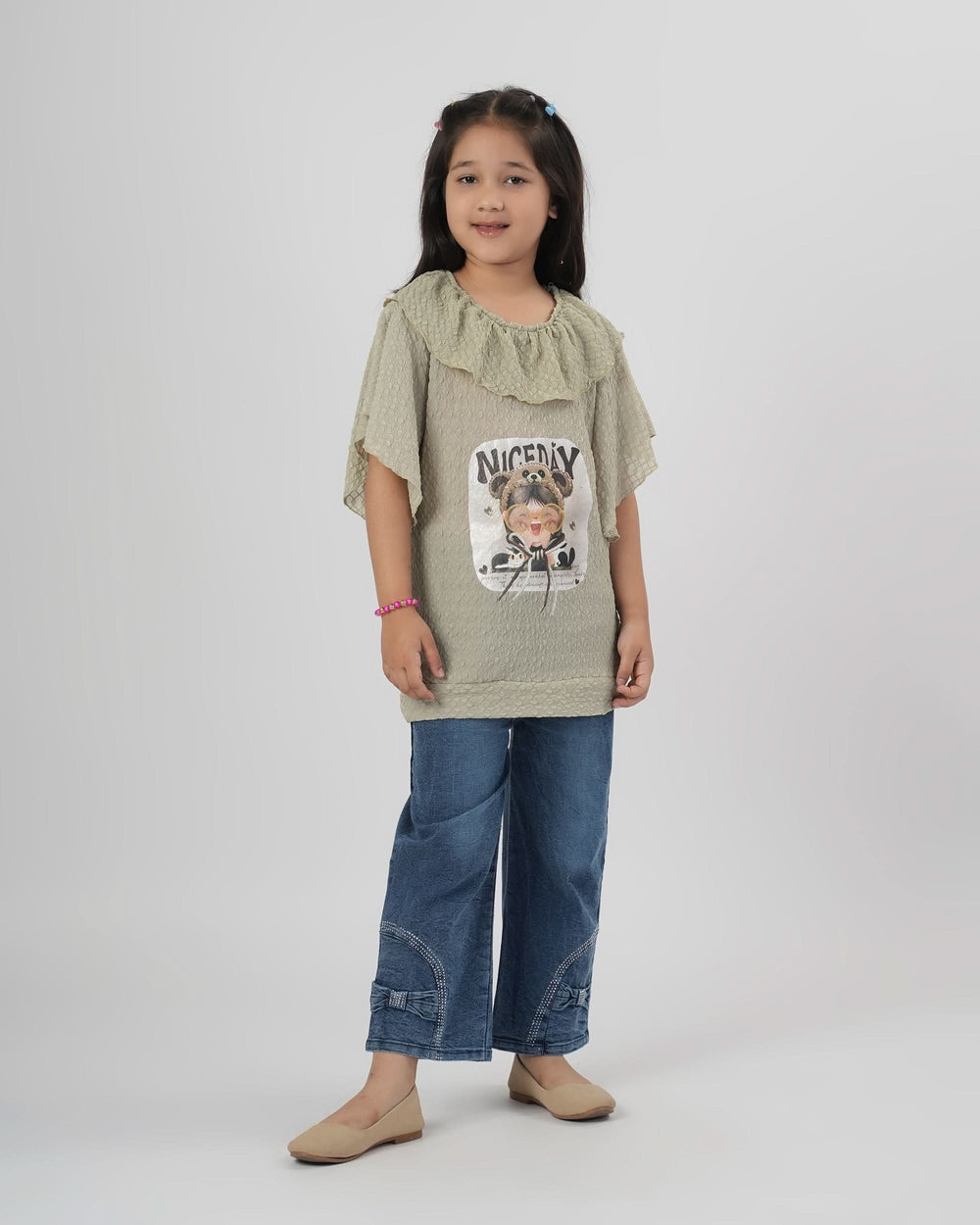Girls Half Sleeves Suit