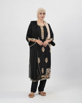 Valuables Women’s Embroidered Raw Silk 3Pcs Suit